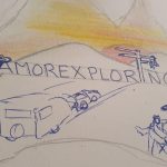 Hand drawn Amor Exploring Logo created by a fellow traveler